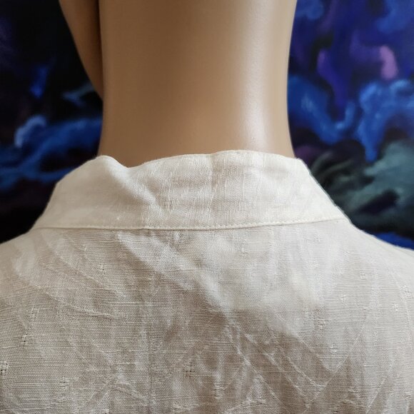 Coldwater Creek Linen Tunic Size M White Lace and Pattern - Picture 13 of 16